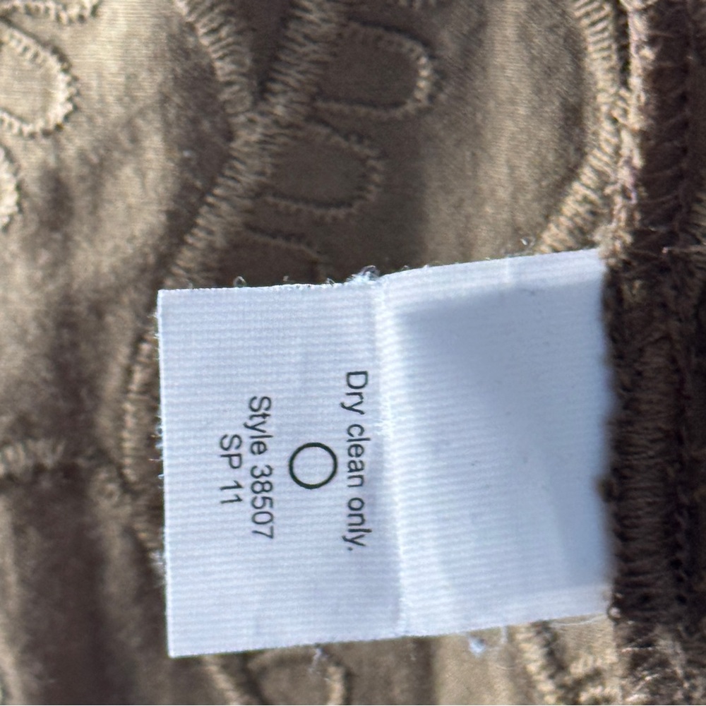 J.Crew Olive Green 100% Cotton Button-Up Women's Top Embroidery Lace Embroidered - Picture 10 of 11